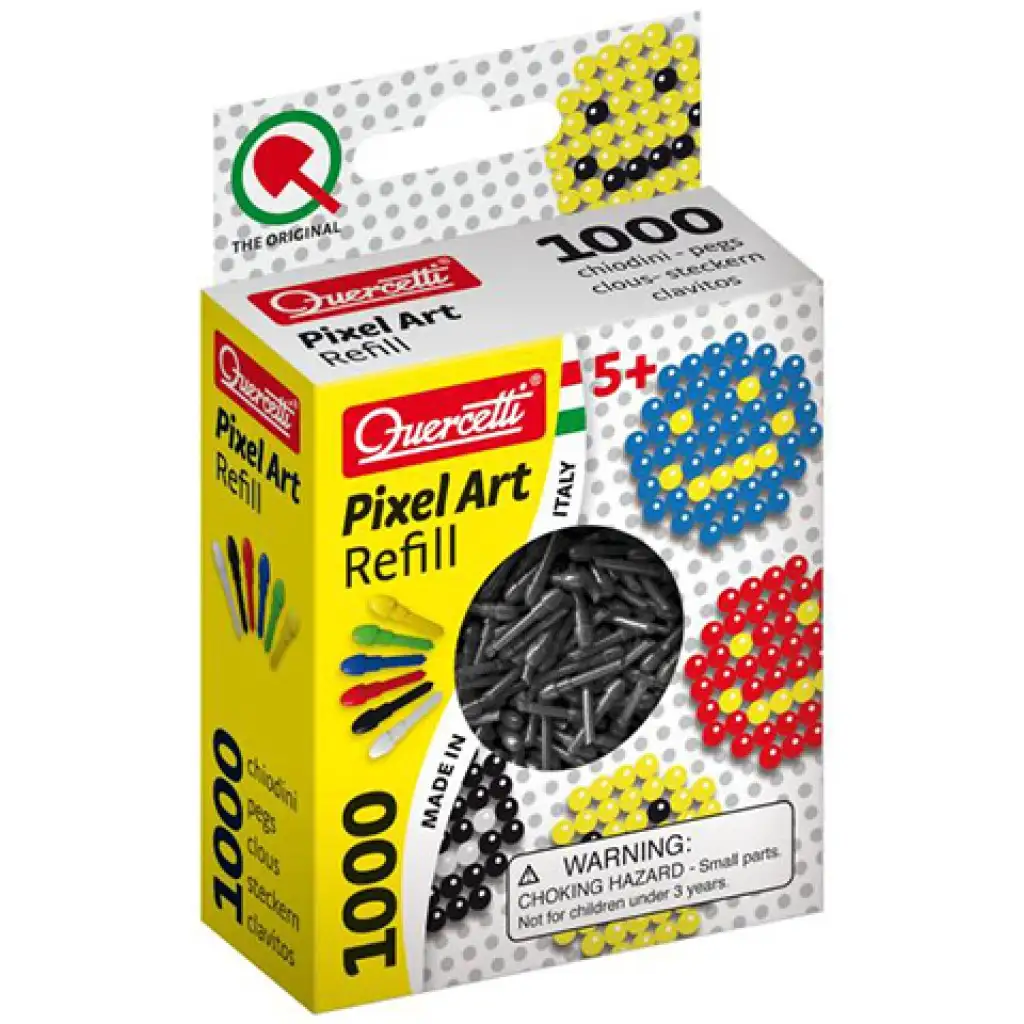 imagen de Quercetti: Recarga de puntos Pixel Art de color negro de 4 mm 1000 unidades 1