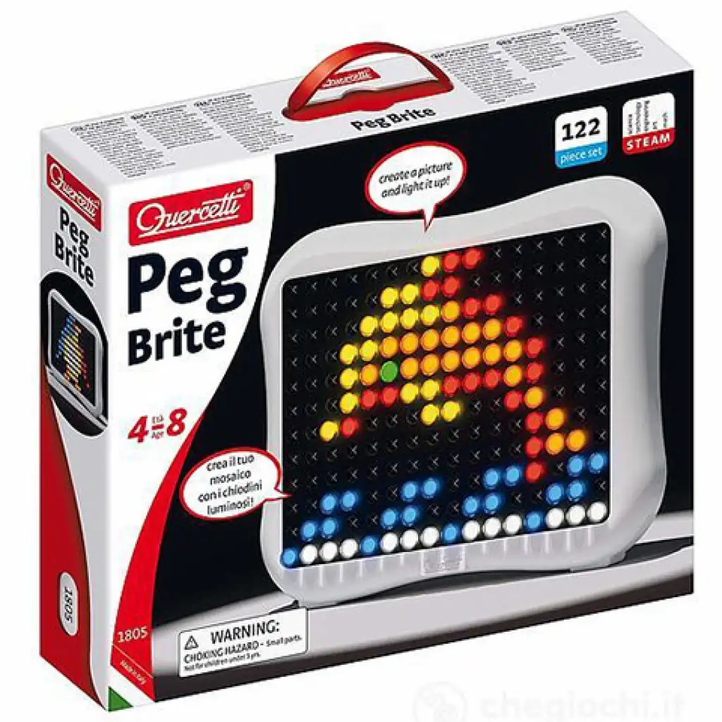 imagen de Quercetti: Set de puntos de cristal luminosos Peg Brite de 122 piezas 1