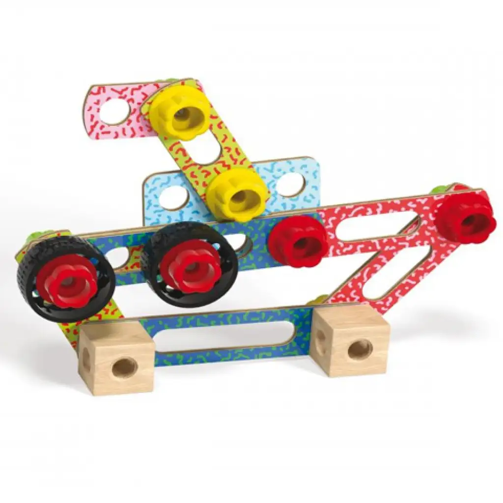 imagen de Quercetti: Techo Maxi Figuras y formas juego de construcción de madera 2