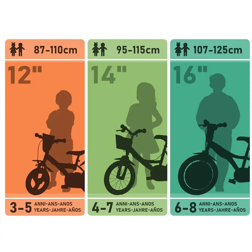 imagen de R88 14” bicicleta infantil con portabotellas y ruedas laterales en color naranja-negro – Dino Bikes bicicleta 4