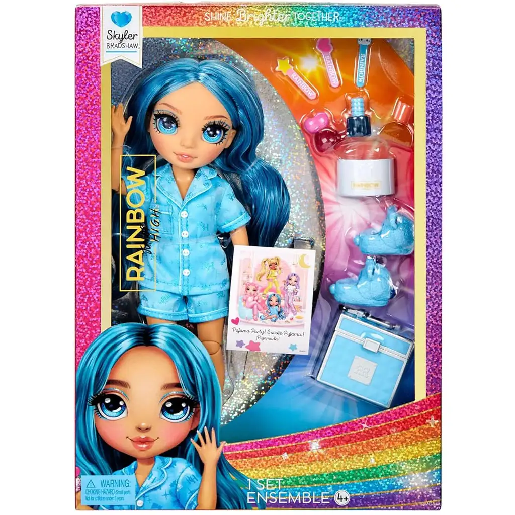 imagen de Rainbow High Jr: Fiesta de pijamas Skyler muñeca de moda 1