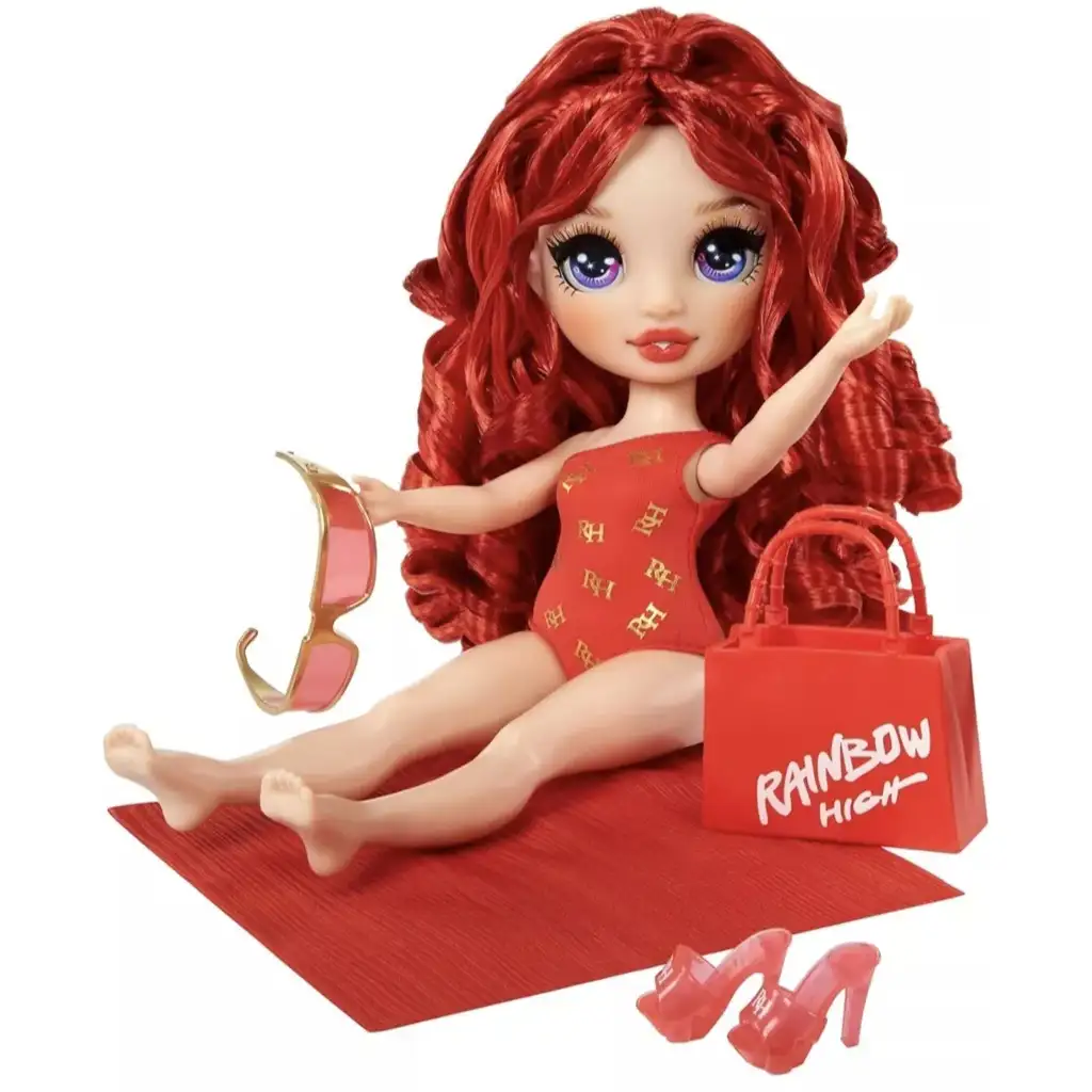 imagen de Rainbow High: Muñeca de moda Ruby para vestir de playa 2