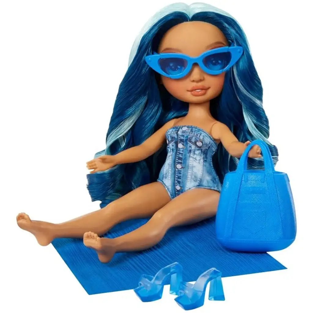 imagen de Rainbow High: Muñeca de moda Skyler para vestir en la playa 2