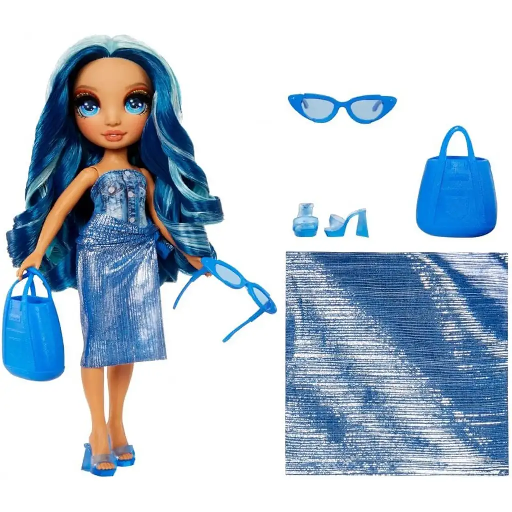 imagen de Rainbow High: Muñeca de moda Skyler para vestir en la playa 3