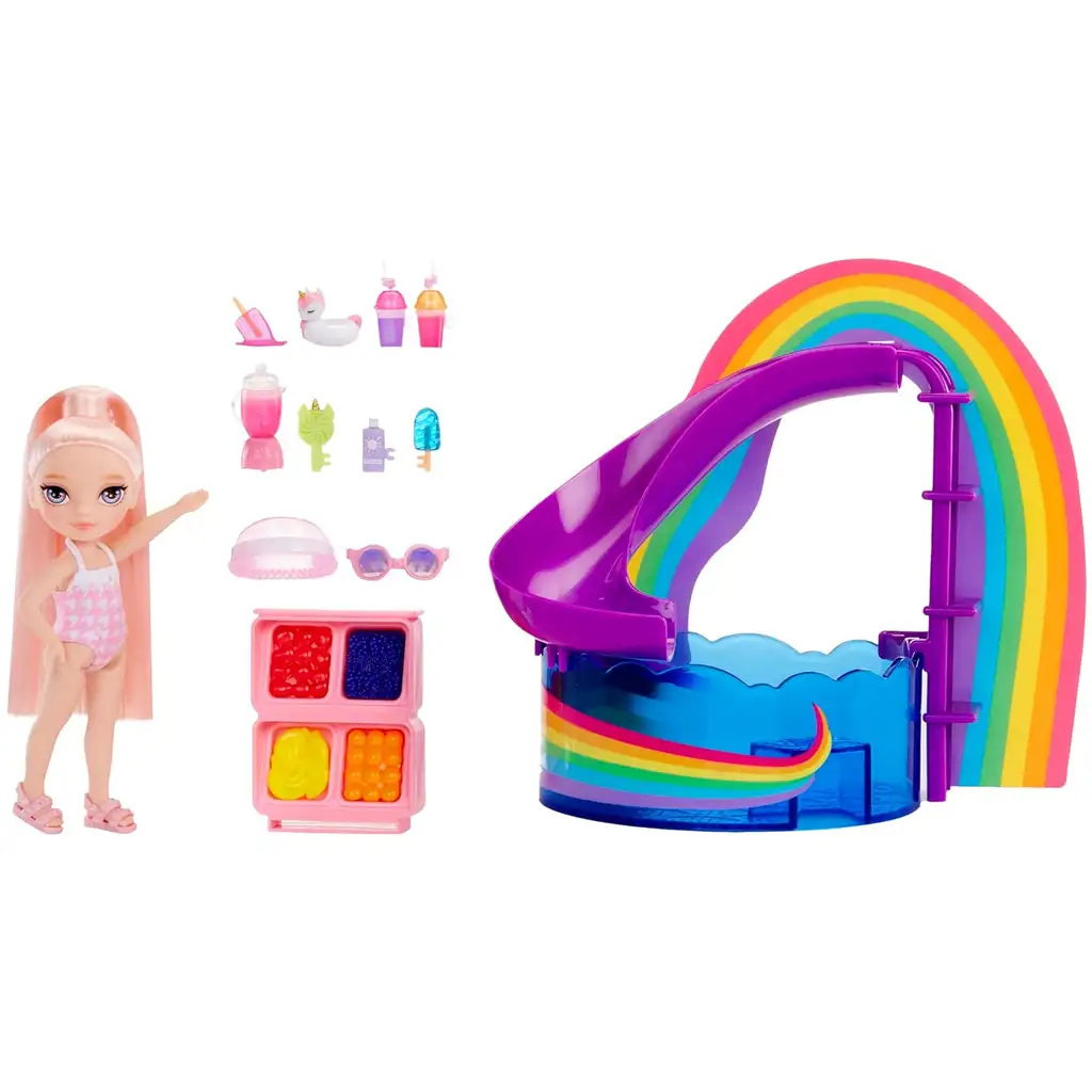 imagen de Rainbow High: Set de juego de fiesta en la piscina con la muñeca Blush Parker 2