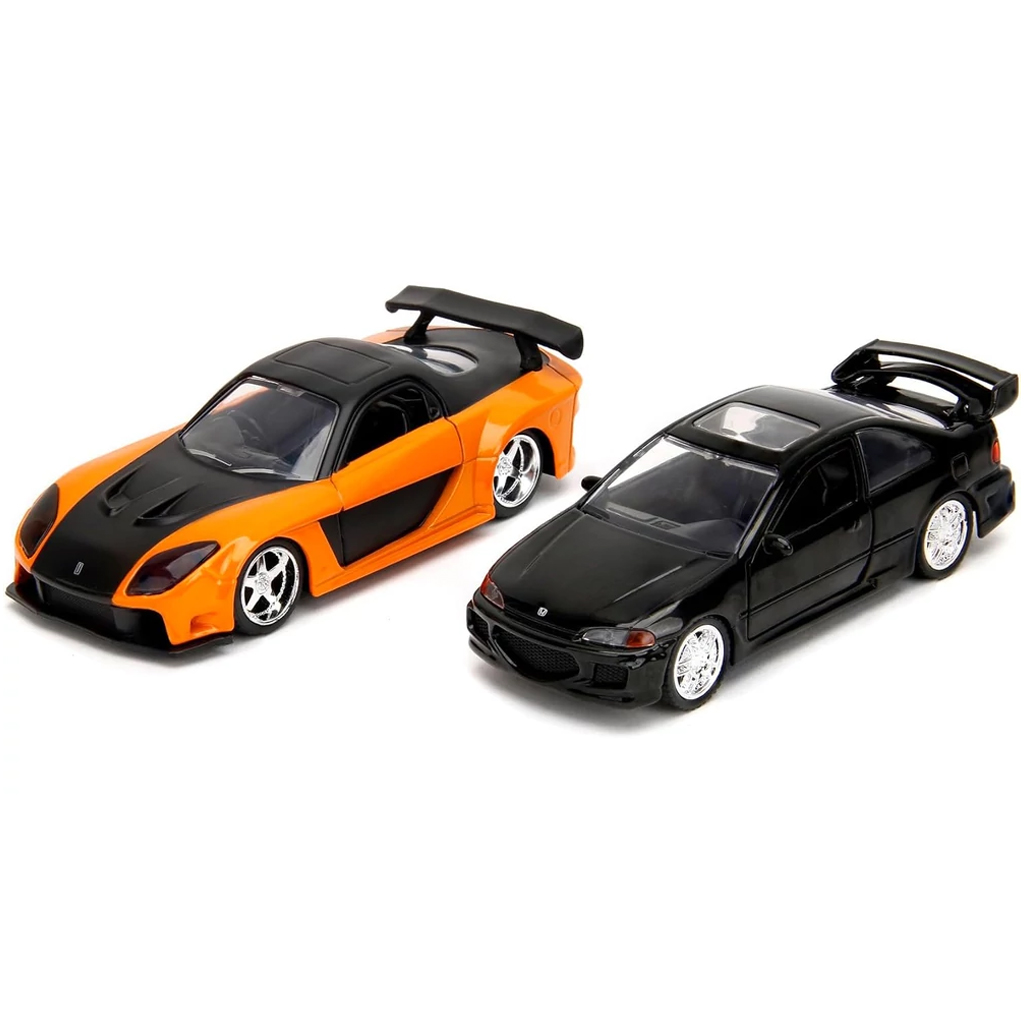 imagen de Rápido y Furioso: Legacy Series Han’s Mazda RX-7 & Heist Honda Civic set de modelos de coches de metal 1/32 - Jada Toys 2