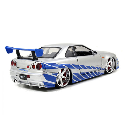imagen de Rápido y Furioso: Modelo de coche Nissan Skyline GT-R (BNR34) de Brian 1/24 - Simba Toys 3