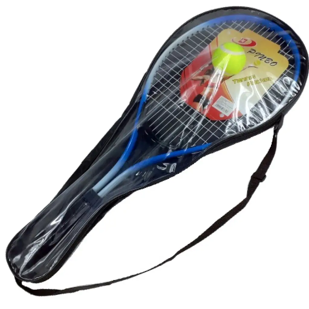 imagen de Raqueta de tenis de metal de 63 cm de PinBo con pelota de tenis en bolsa de transporte 3