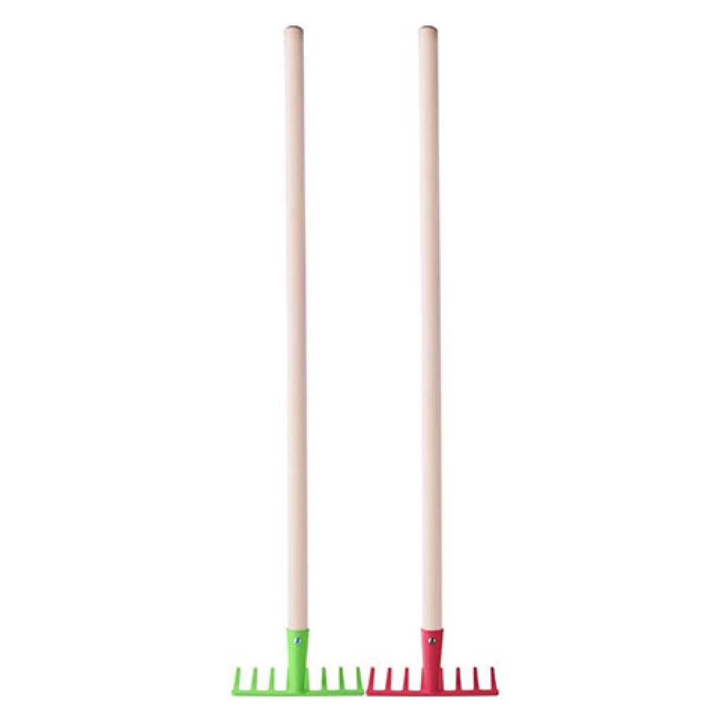 imagen de Rastrillo de jardín de 75 cm con mango de madera en varios colores 1 ud - Woodyland 2
