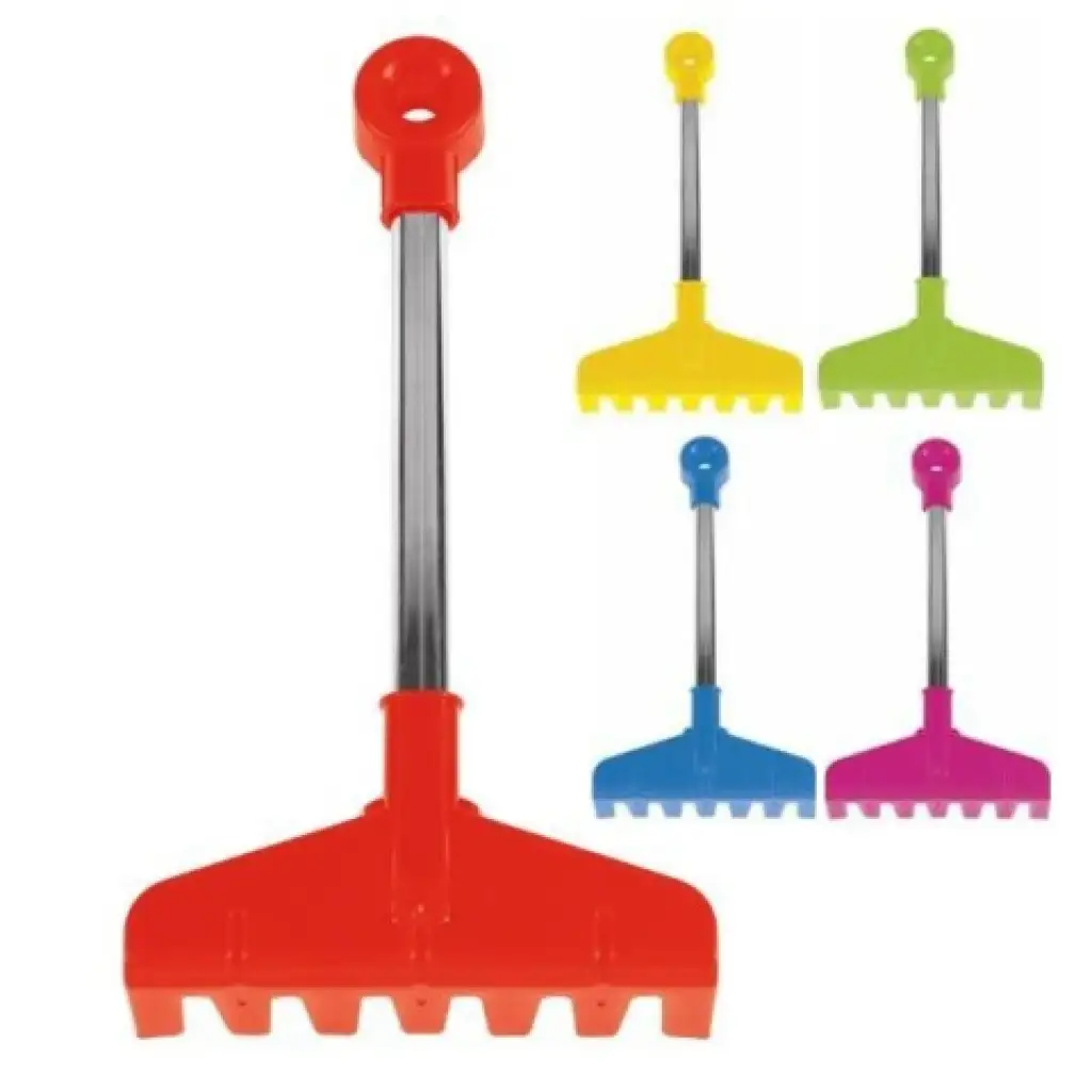 imagen de Rastrillo de metal con mango de varios colores 32cm - Wader 1