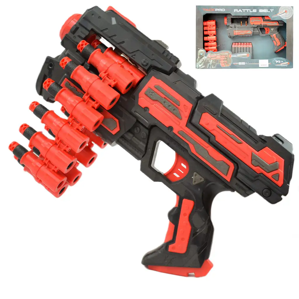 imagen de Rattle Belt Track Pro: Arma de espuma con cargador y balas con un alcance de 18 metros 1