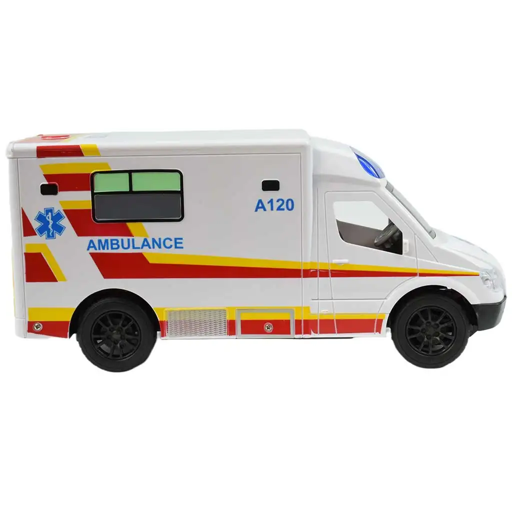 imagen de RC Ambulancia blanca a control remoto con efectos de luz 2,4GHz escala 1/12 30cm 4