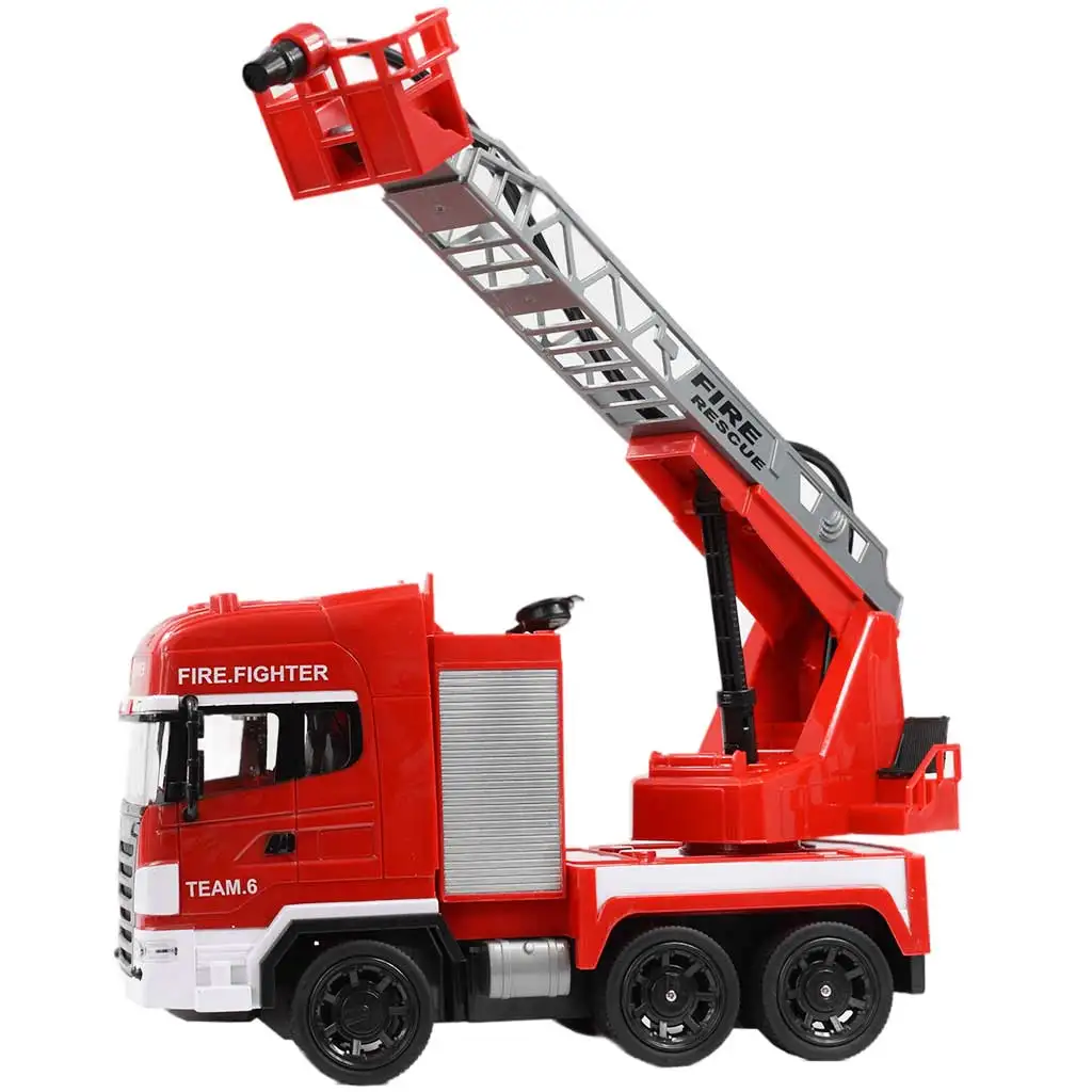 imagen de RC Camión de bomberos con cesta elevadora a control remoto con cañón de agua escala 1/24 27 MHz 30cm 4