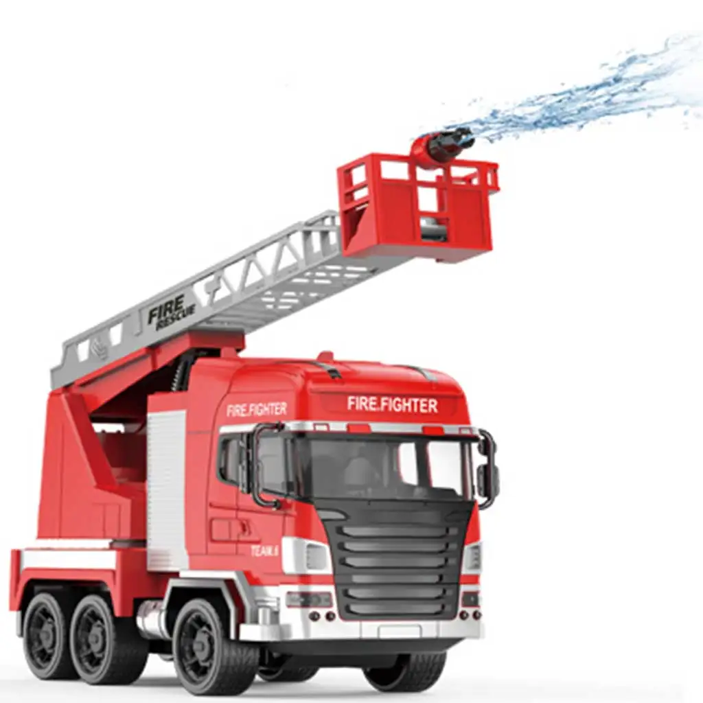 imagen de RC Camión de bomberos con cesta elevadora a control remoto con cañón de agua escala 1/24 27 MHz 30cm 6