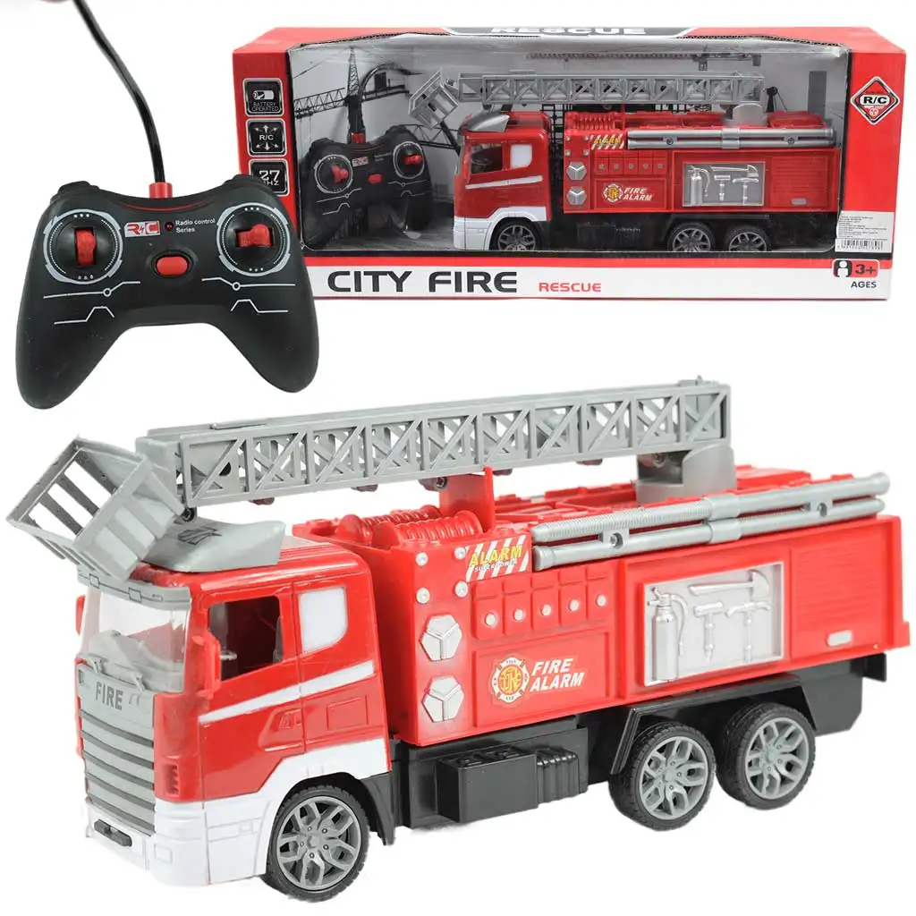imagen de RC Camión de bomberos con cesta elevadora a control remoto con efectos de luz 1/24 escala 27MHz 30cm 1