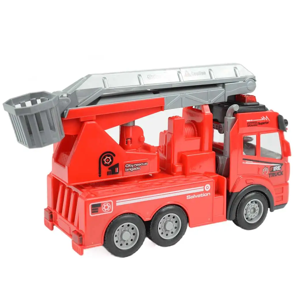 imagen de RC Camión de bomberos con cesta elevadora a control remoto con efectos de luz 1/43 escala 27 MHz 21cm 2