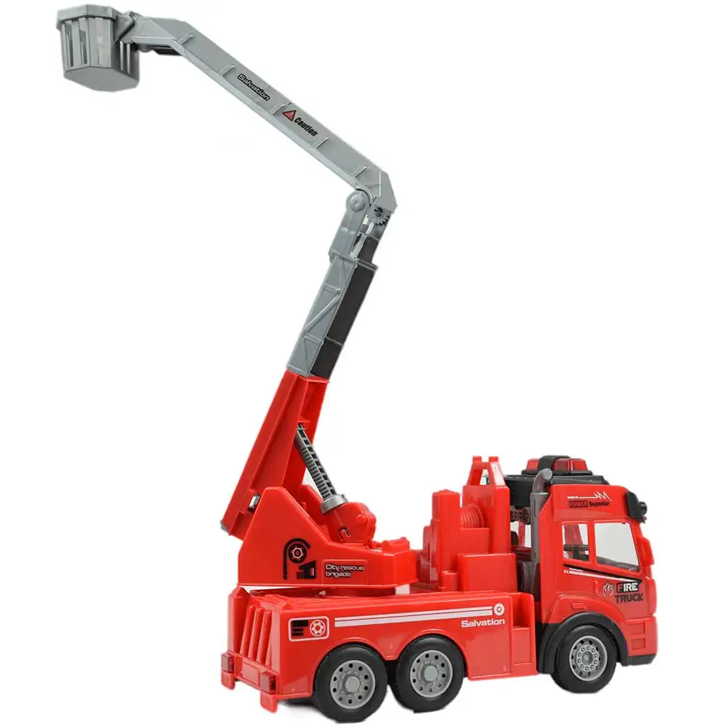 imagen de RC Camión de bomberos con cesta elevadora a control remoto con efectos de luz 1/43 escala 27 MHz 21cm 3