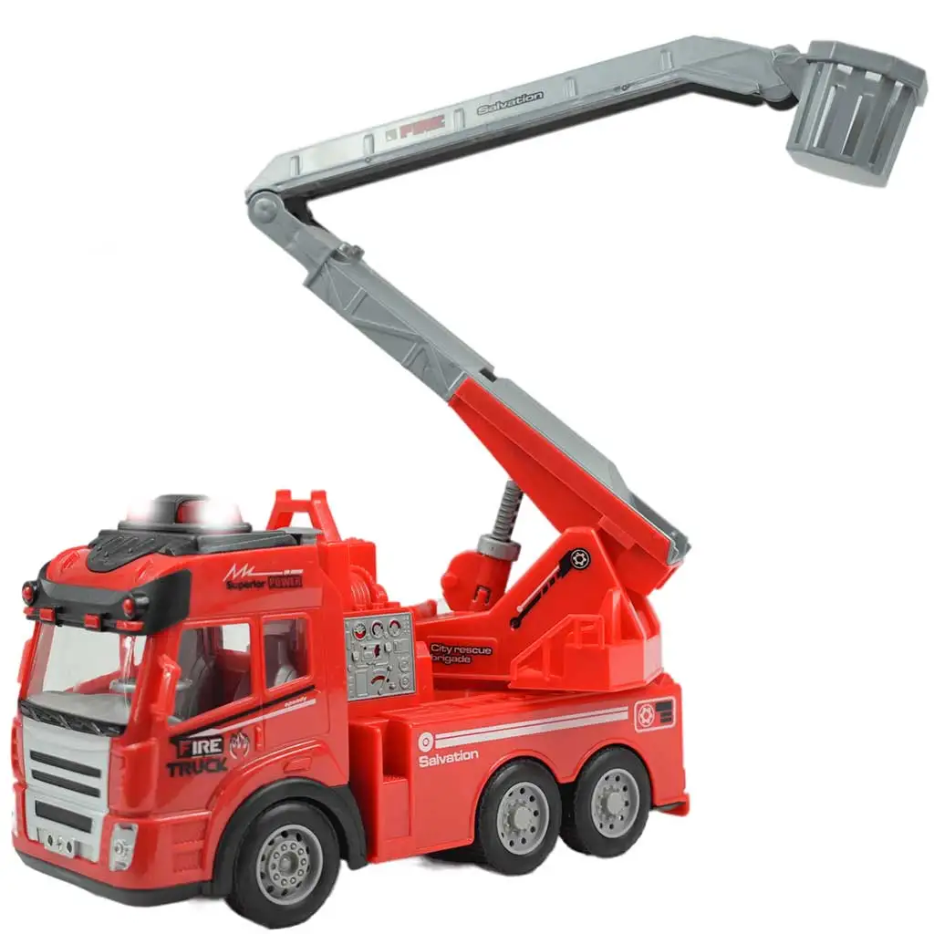 imagen de RC Camión de bomberos con cesta elevadora a control remoto con efectos de luz 1/43 escala 27 MHz 21cm 4