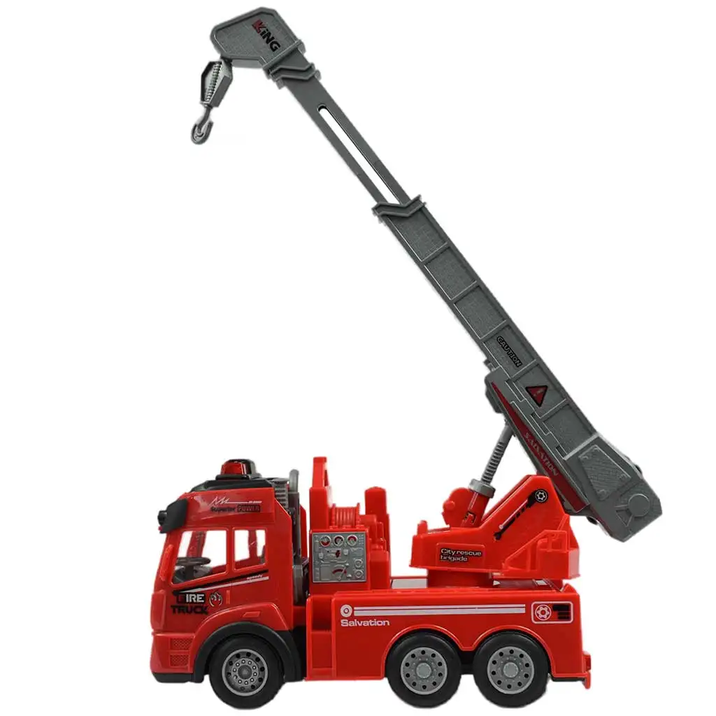 imagen de RC Camión de bomberos con grúa a control remoto con efectos de luz 1/43 27 MHz 20cm 4