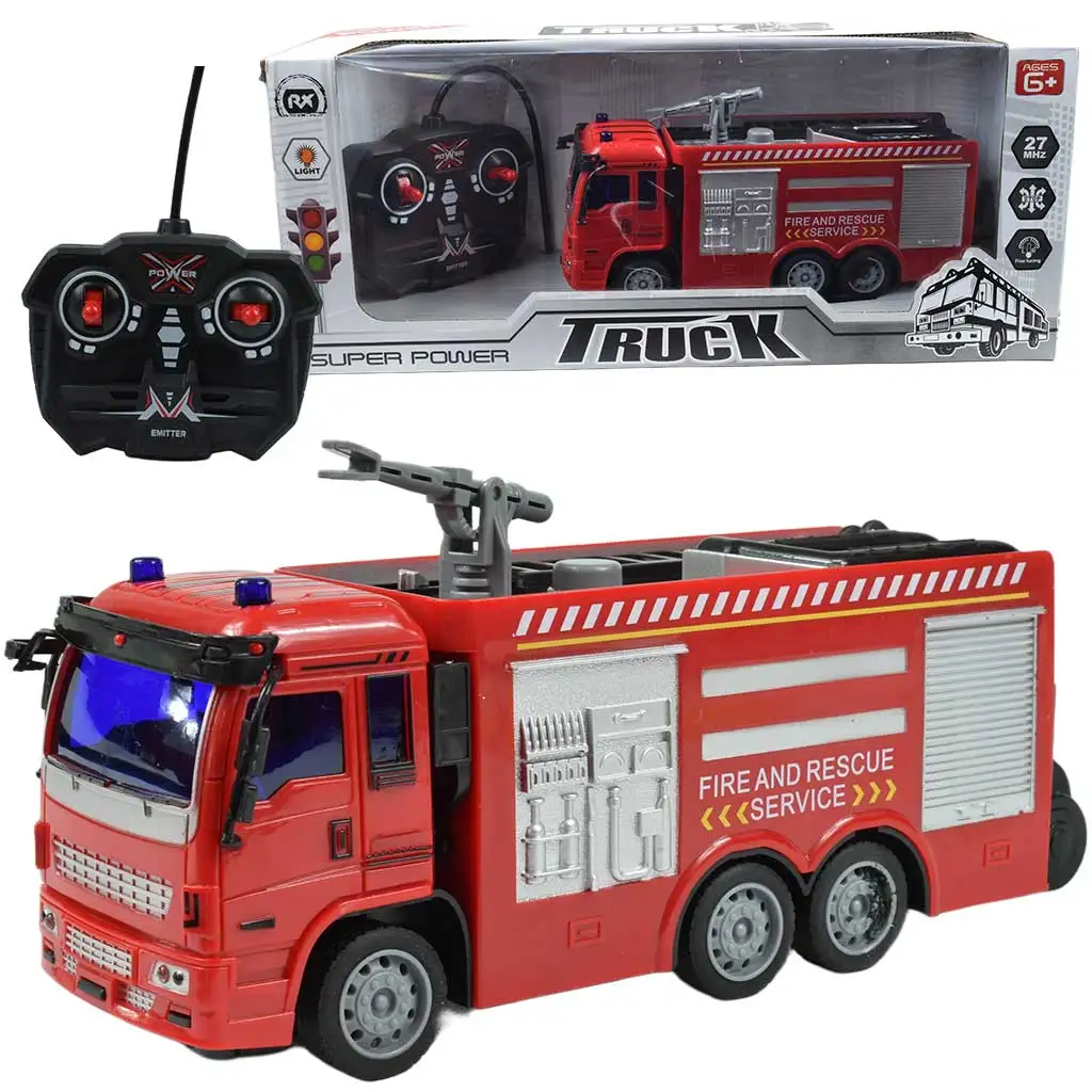 imagen de RC Camión de bomberos teledirigido con luces 27MHz 20cm en tres versiones diferentes 1ud 1