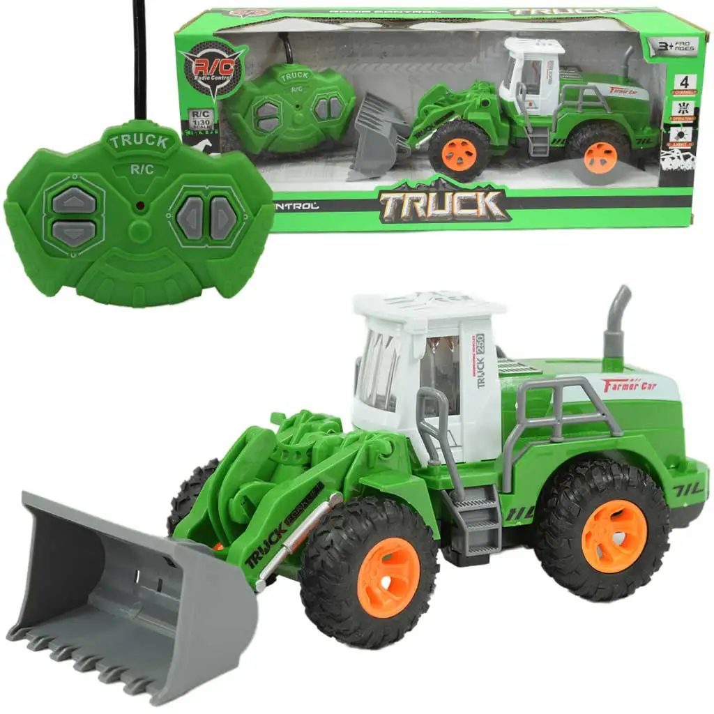 imagen de RC Cargador frontal a control remoto de granja con efectos de luz 1/30 de escala 20cm 1