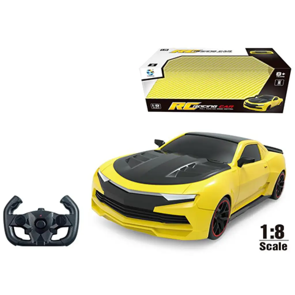 imagen de RC Coche Deportivo XXL Chevrolet Camaro amarillo-negro a escala 1:8 1