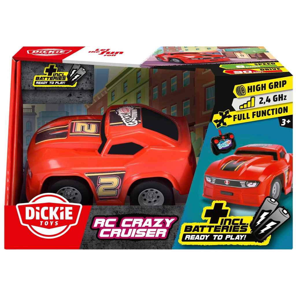 imagen de RC Crazy Cruiser coche de carreras teledirigido 2,4 GHz – rojo - Dickie Toys 1
