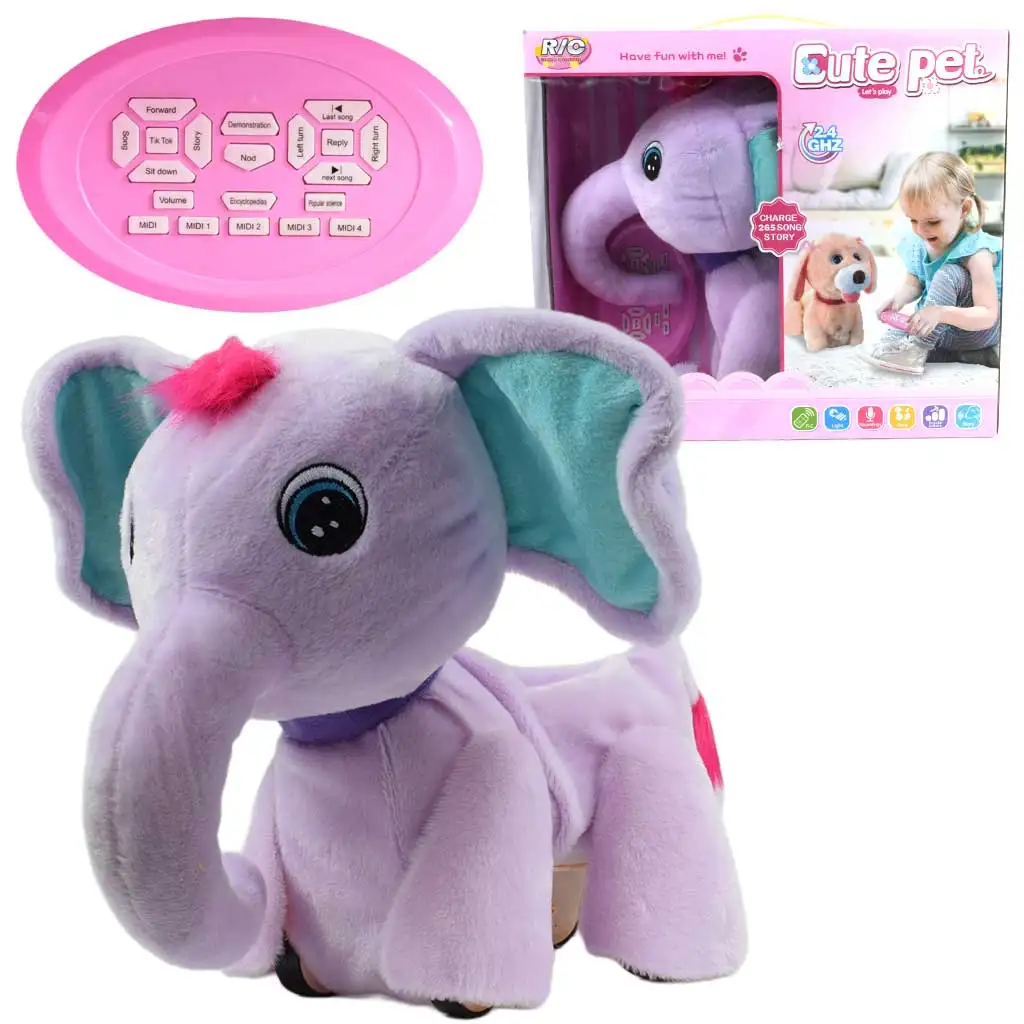 imagen de RC Cute Pet: Elefante de peluche interactivo a control remoto con accesorios 2.4GHz 40cm 2