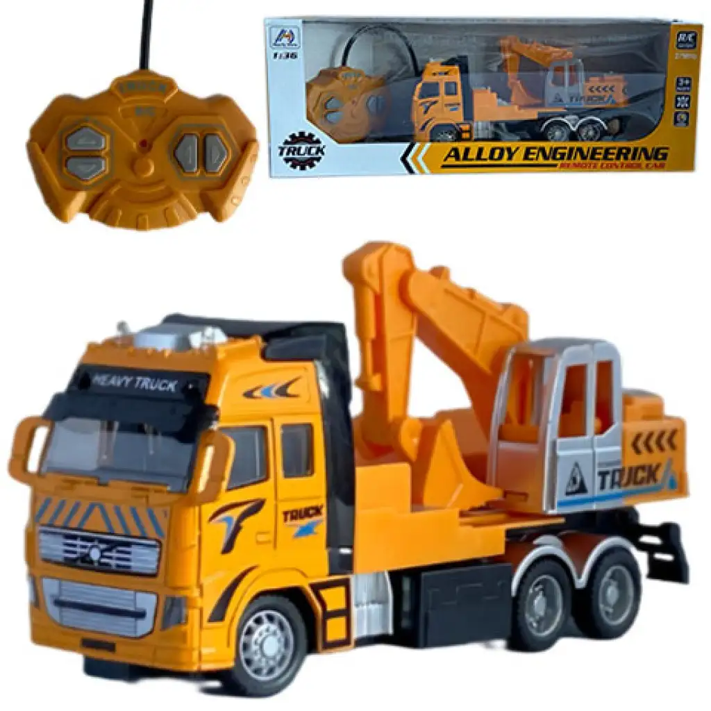 imagen de RC Excavadora o grúa de construcción teledirigida con luz en dos versiones 27MHz 1/36 de escala 20cm 1