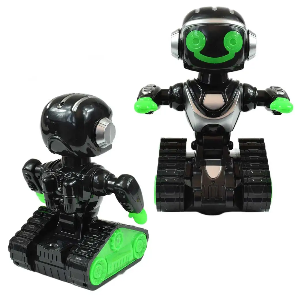 imagen de RC MacroBot interactivo a control remoto en color negro-verde con luz y sonido de 20cm 2