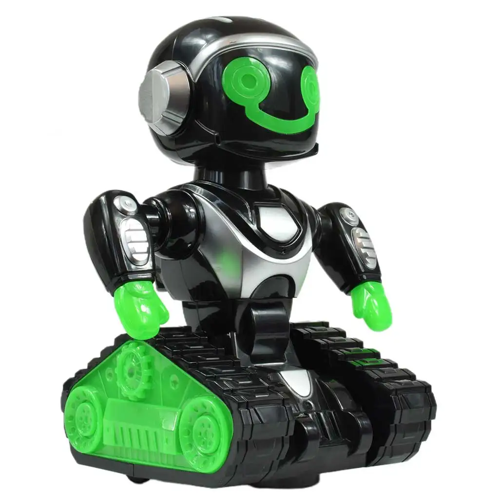 imagen de RC MacroBot interactivo a control remoto en color negro-verde con luz y sonido de 20cm 3