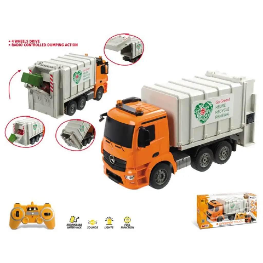 imagen de RC Mercedes Arocs camión de basura teledirigido 1:20 con luz y sonido 2,4GHz 2