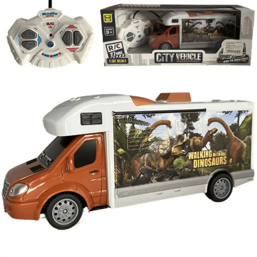 imagen de RC Vehículo a control remoto Walking with Dinosaurus autocaravana con luz 27MHz escala 1/32 25cm 1