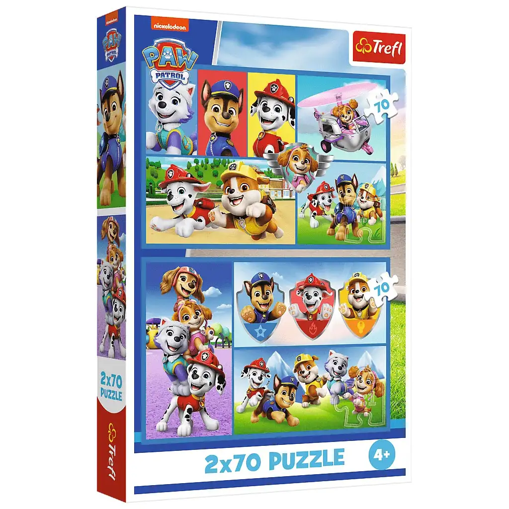 imagen de Reglas de Patrulla Canina 2x70 piezas puzzle - Trefl 1