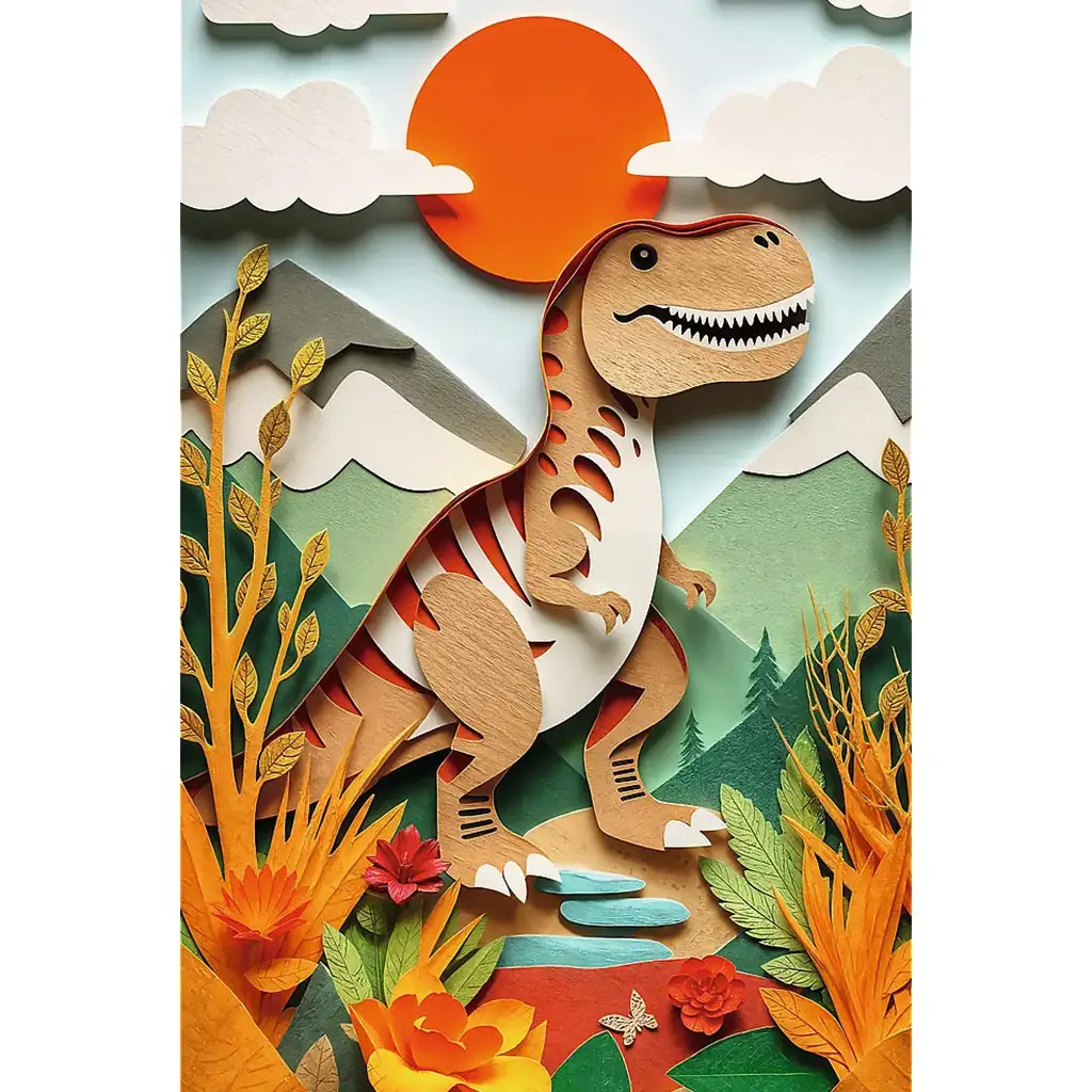 imagen de Reino de los dinosaurios Aventuras de T-Rex puzzle de 160 piezas - Trefl 2