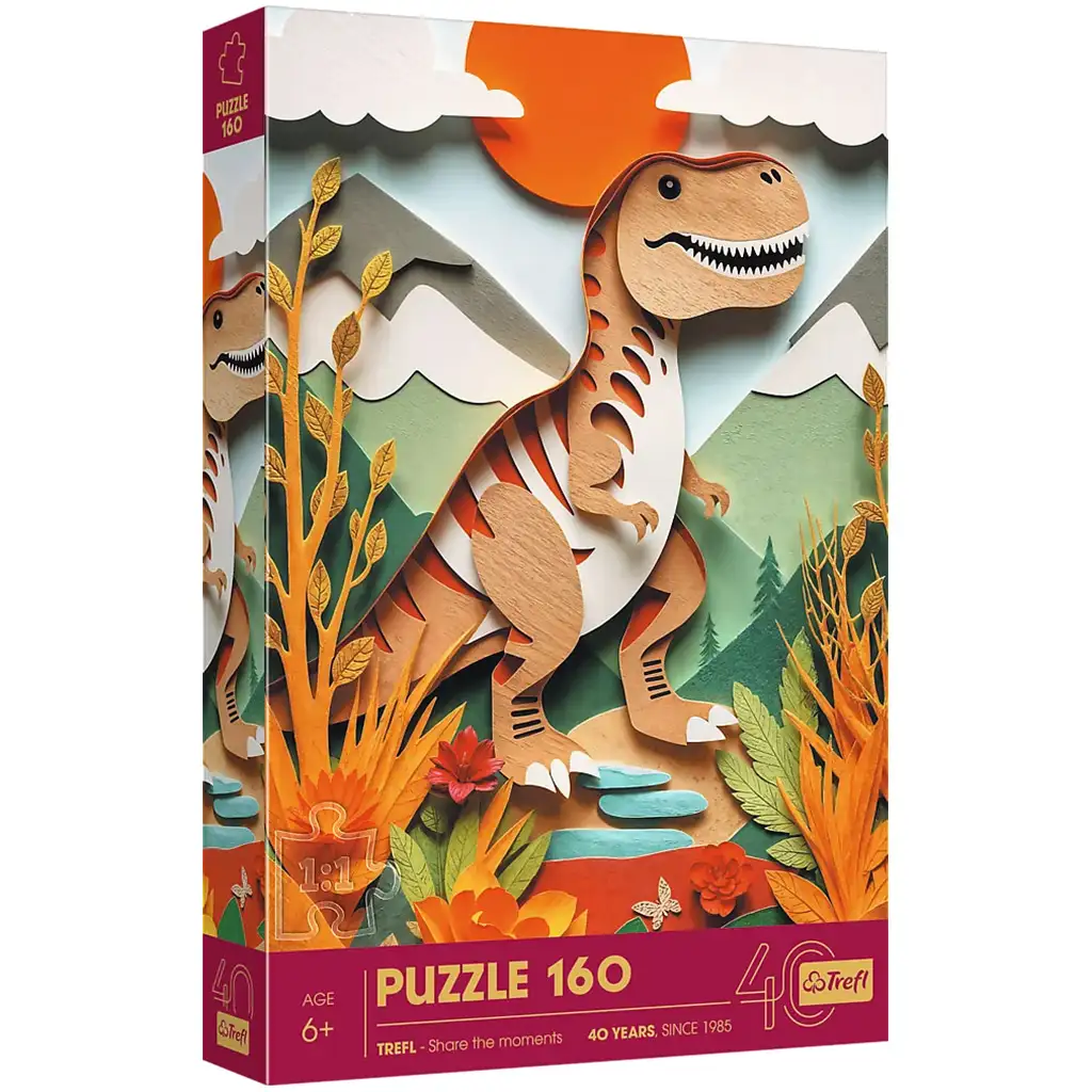imagen de Reino de los dinosaurios Aventuras de T-Rex puzzle de 160 piezas - Trefl 1