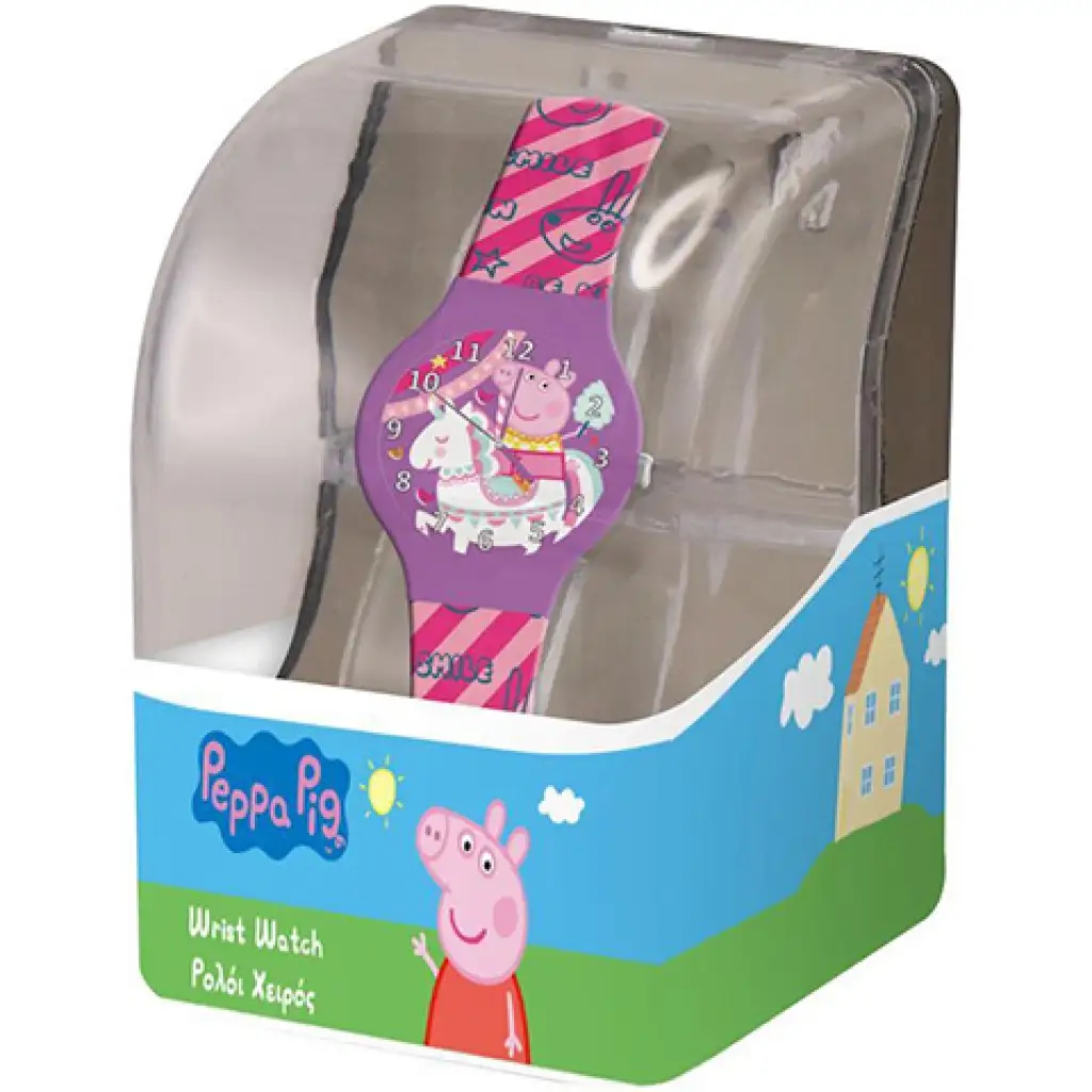imagen de Reloj analógico de Peppa Pig en caja de plástico decorativa 1