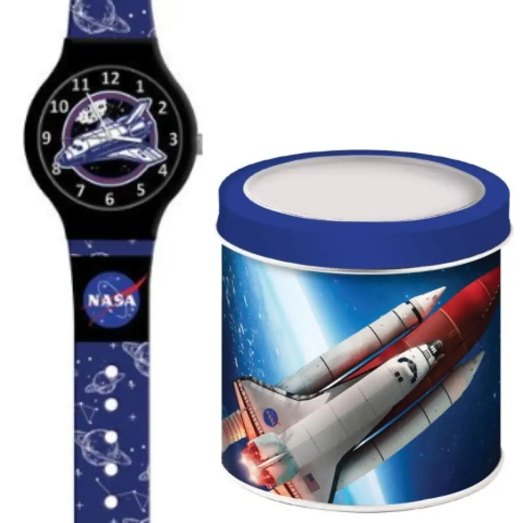 imagen de Reloj analógico NASA en caja de metal 1