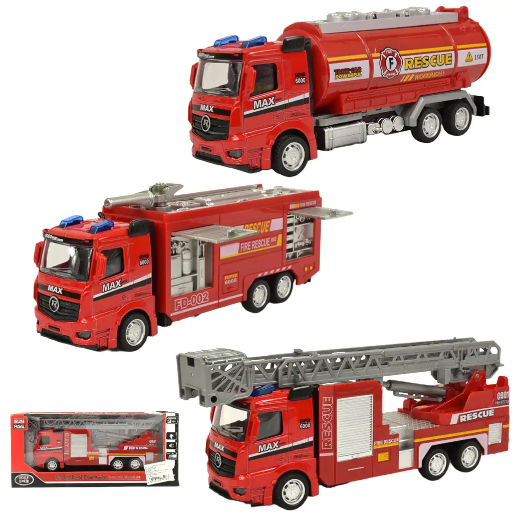 imagen de Rescate de fuego: Camión de bomberos con ruedas de lenticular y luces y sonidos en varias versiones 19cm 1ud 1