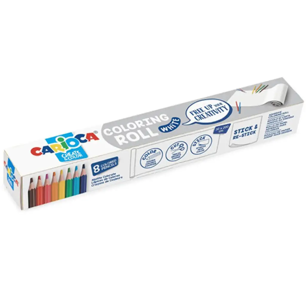 imagen de Rodillo de colorear autoadhesivo 8 piezas con lápices de colores - Carioca 1