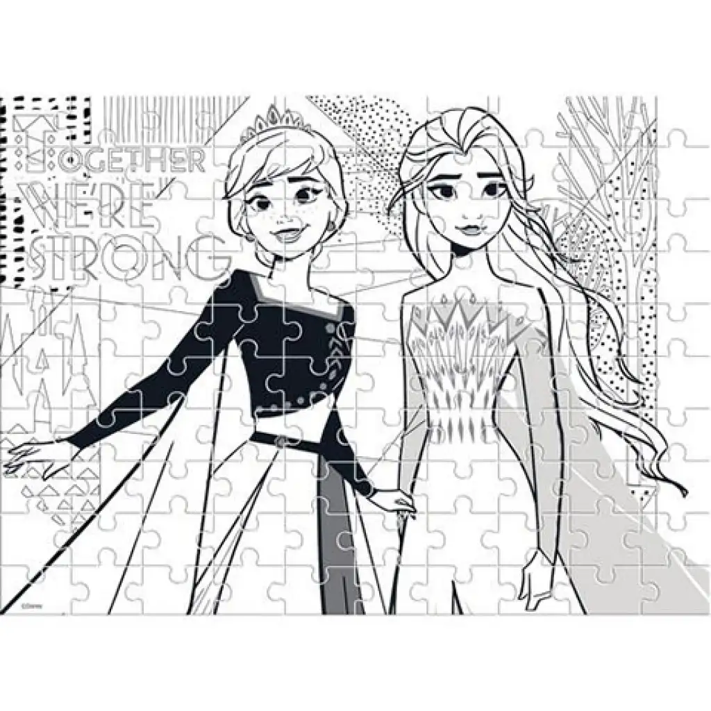 imagen de Rompecabezas 2 en 1 de Frozen 2 para colorear de 100 piezas 3