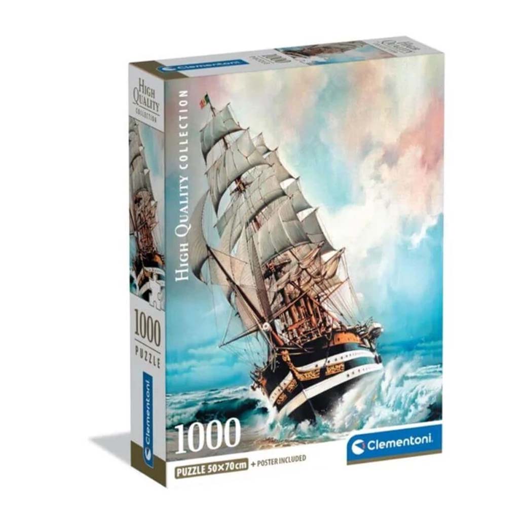 imagen de Rompecabezas de 1000 piezas con diseño del barco Amerigo Vespucci - Clementoni 1