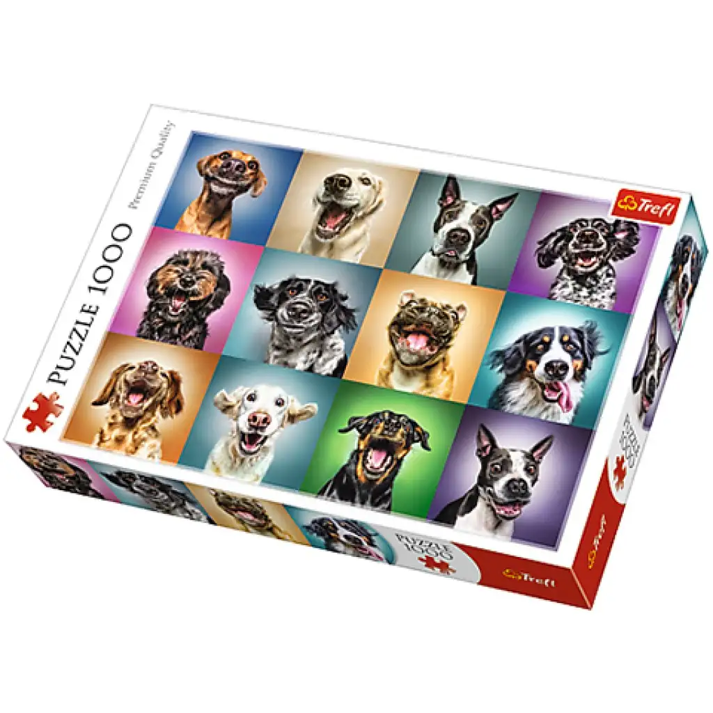 imagen de Rompecabezas de 1000 piezas de retratos de perros divertidos - Trefl 1