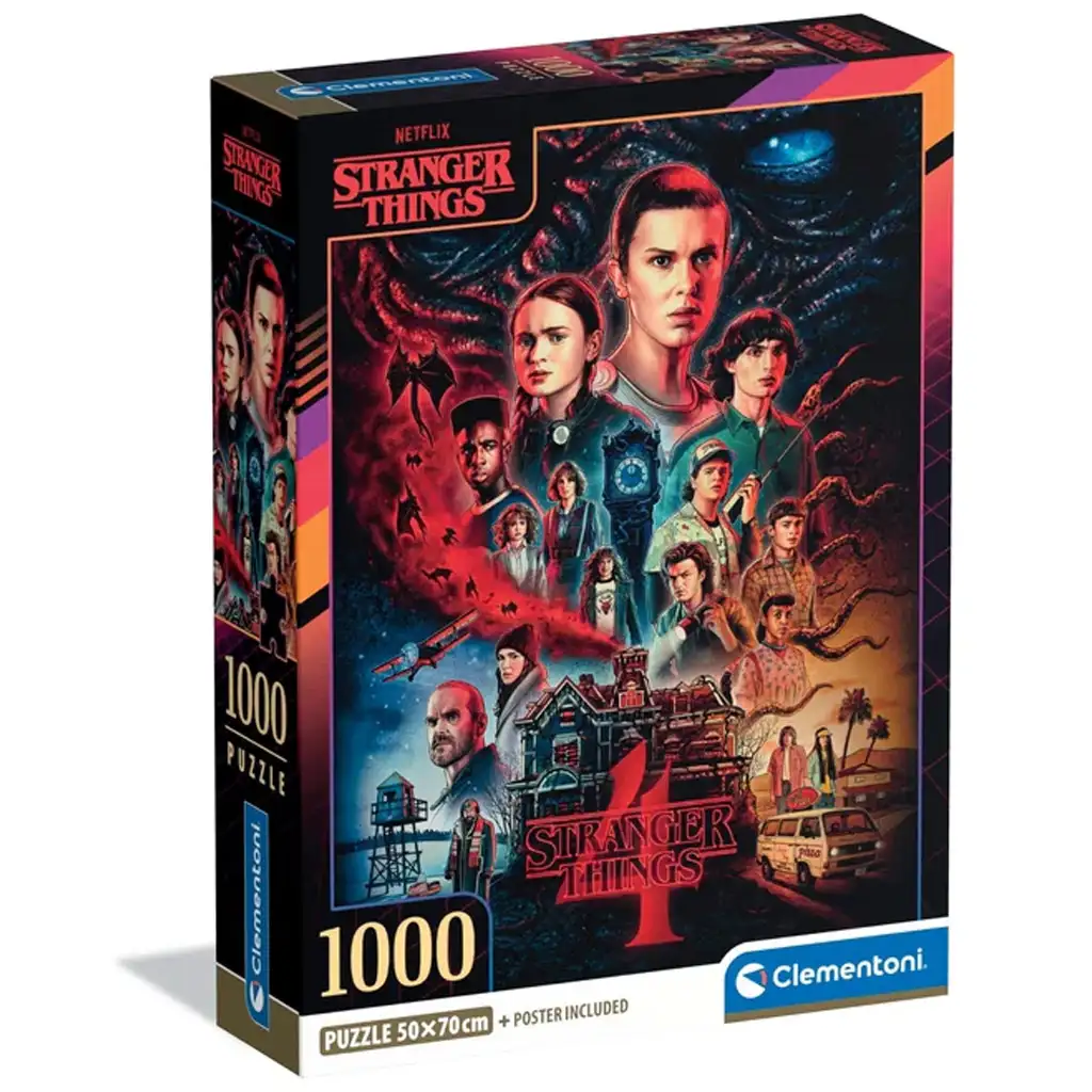 imagen de Rompecabezas de 1000 piezas de Stranger Things temporada 4 con póster - Clementoni 1