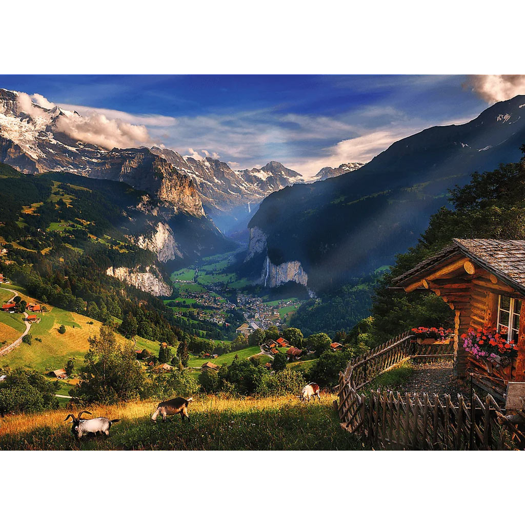 imagen de Rompecabezas de calidad Premium Plus de 1000 piezas del valle de Lauterbrunnen - Trefl 2
