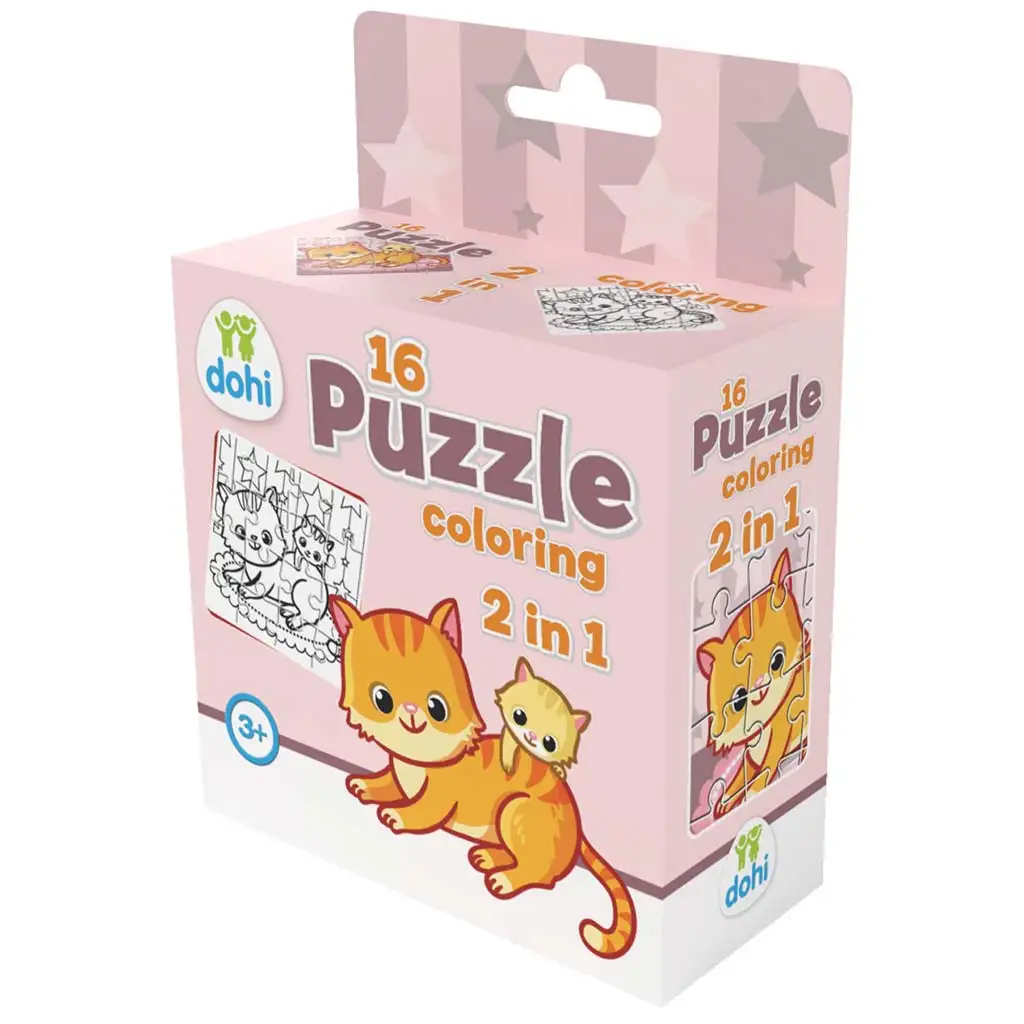 imagen de Rompecabezas de Colorear de 16 Piezas 2 en 1 - Gato 1