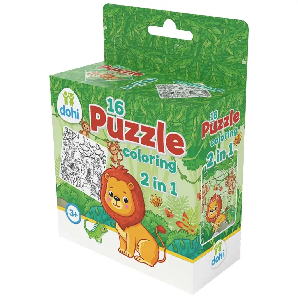 imagen de Rompecabezas de Colorear de 16 Piezas 2 en 1 - León 1