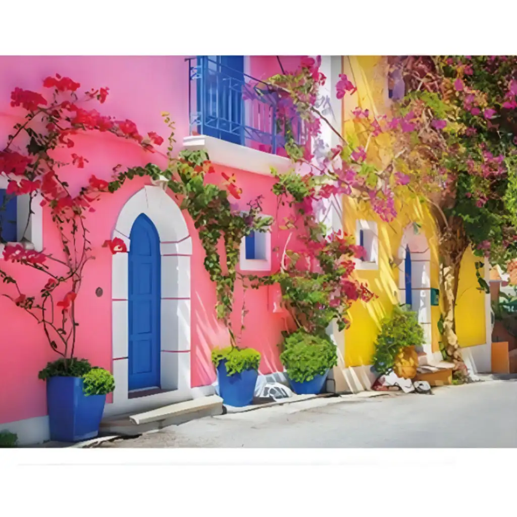 imagen de Rompecabezas de diamantes: Colores de Grecia set de pintor de diamantes 30x40cm 1