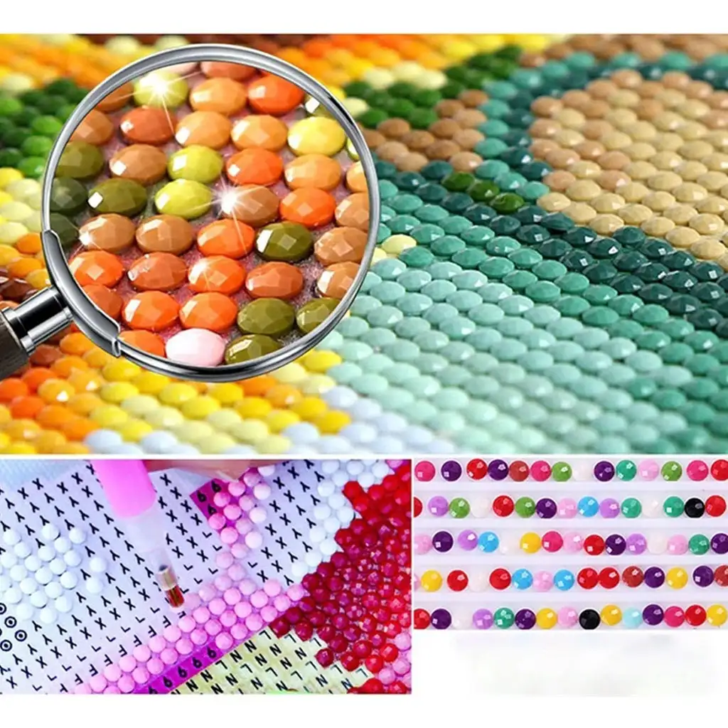 imagen de Rompecabezas de diamantes: Set de pintura de diamantes de campo de tulipanes holandeses 30x40cm 3