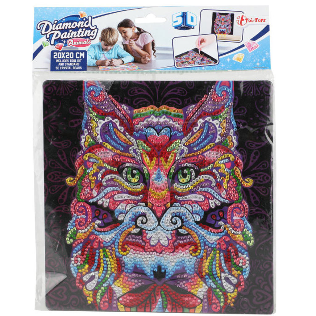 imagen de Rompecabezas de diamantes: Set de pintura de diamantes de gato 20x20cm 1
